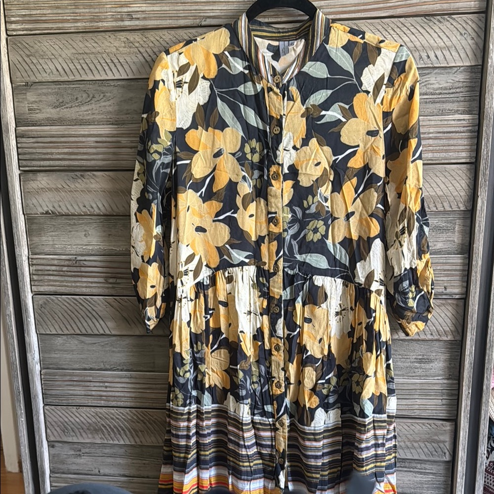 Anthropologie Bl^nk London Floral Button-Up Dress